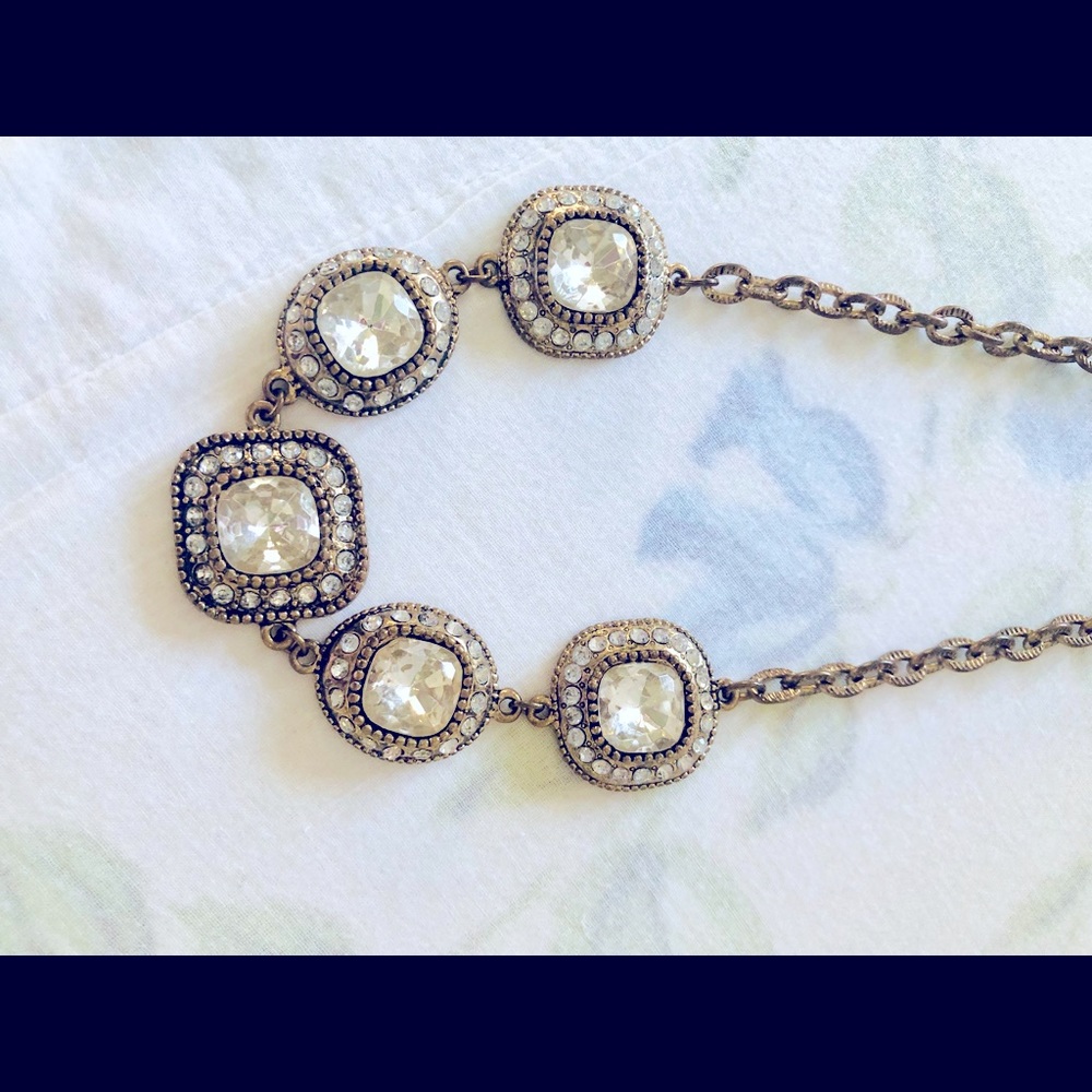 Burnished Gold and Gems Banana Republic Necklace